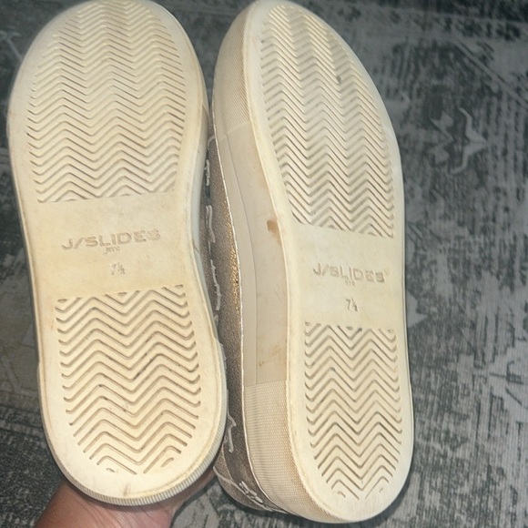 J/Slides NYC women’s gold star platform sneakers Size 7.5 - Picture 7 of 8